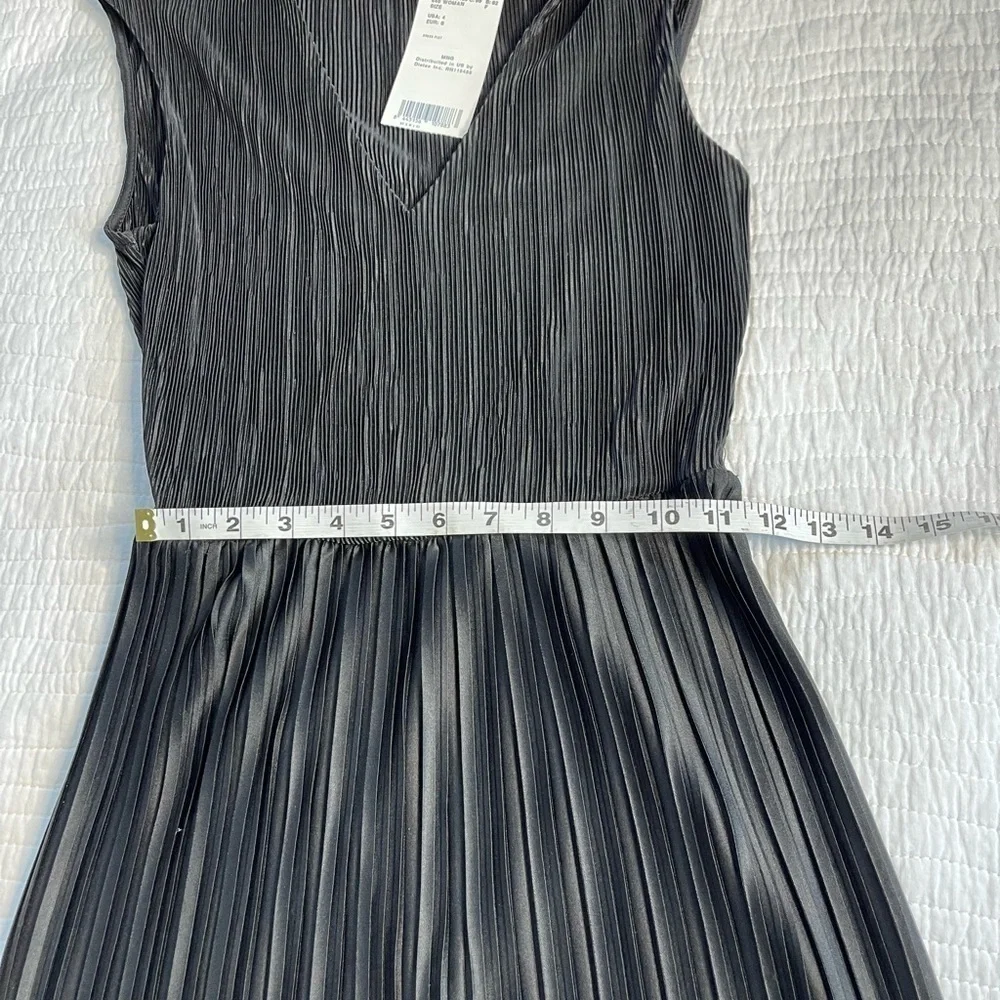MNG Mango pleated Black Midi Party Dress Size 4 NWT - Picture 12 of 16